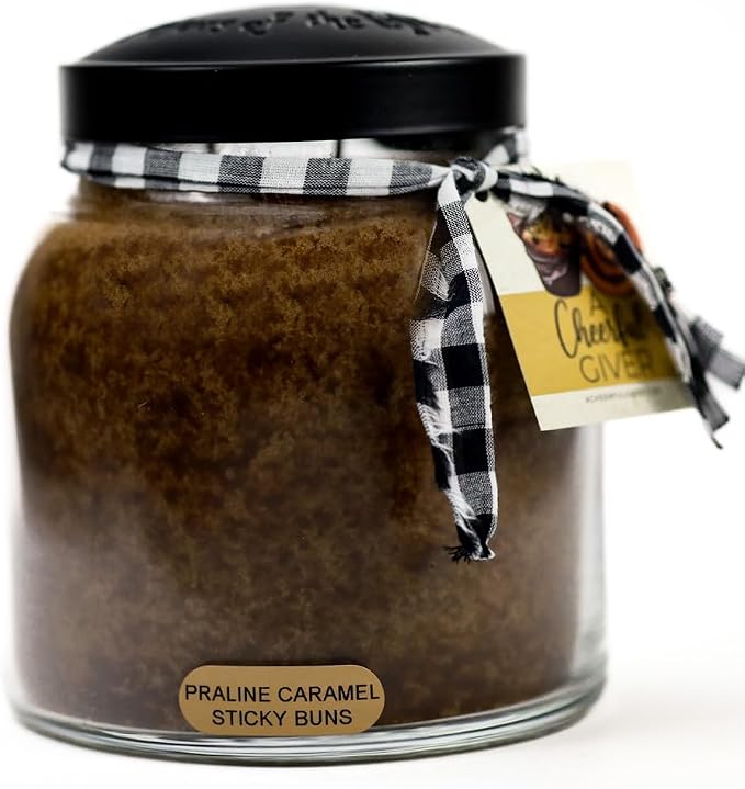 Praline Caramel Sticky Buns - 34oz Papa Scented Candle Jar - Keepers of the Light - 155 Hours of Burn Time, Candles Gifts for