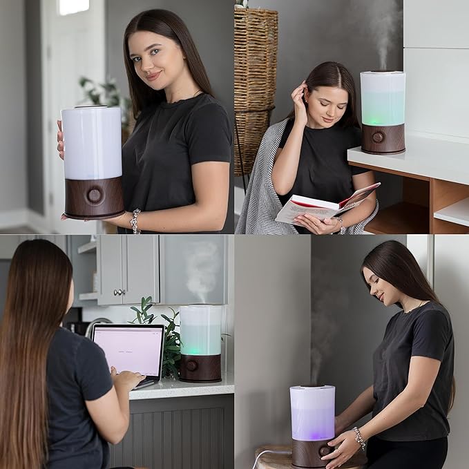 Premium 2000 ML XL Essential Oil Diffuser Aromatherapy Humidifier for Large Room Home 40 Hour Run Huge Coverage Area 2 Liter