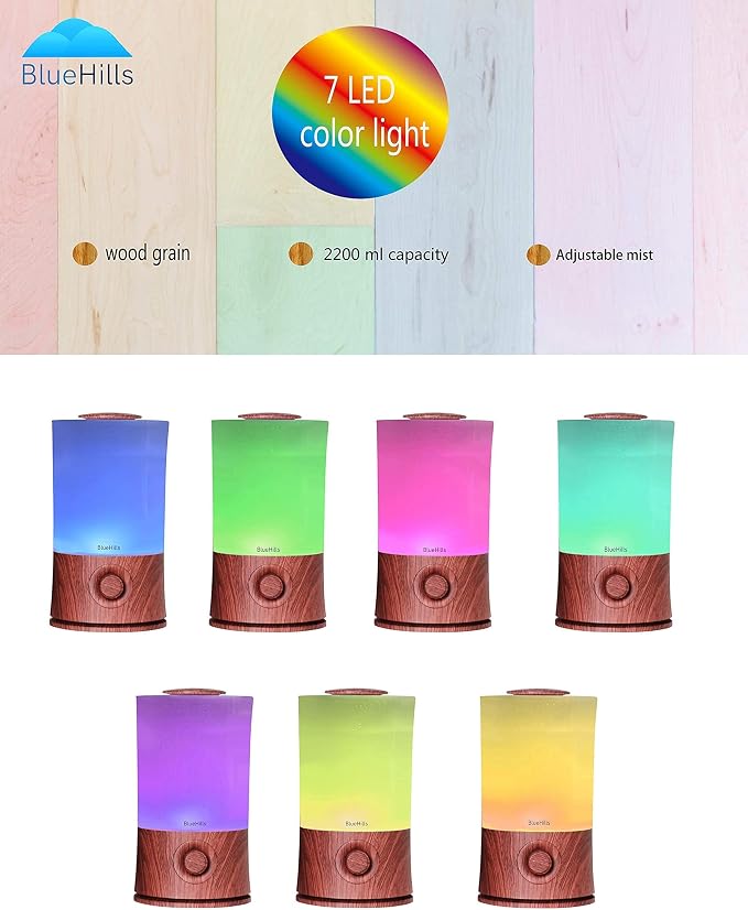 Premium 2000 ML XL Essential Oil Diffuser Aromatherapy Humidifier for Large Room Home 40 Hour Run Huge Coverage Area 2 Liter