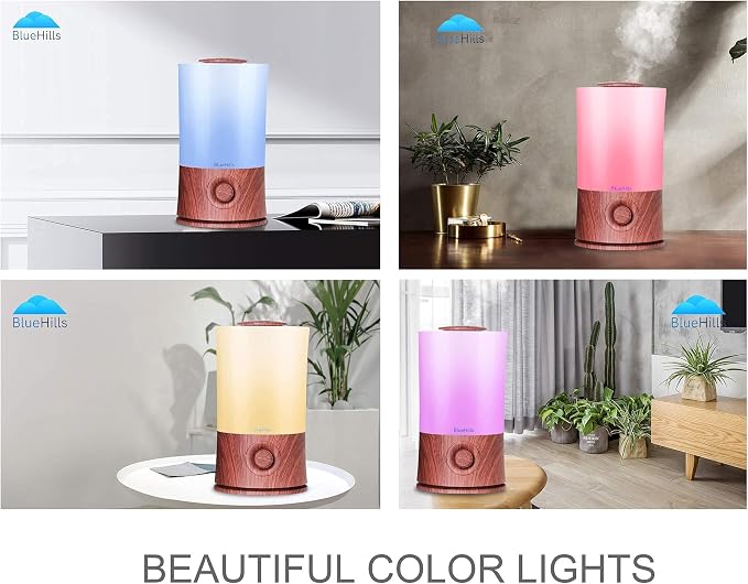 Premium 2000 ML XL Essential Oil Diffuser Aromatherapy Humidifier for Large Room Home 40 Hour Run Huge Coverage Area 2 Liter