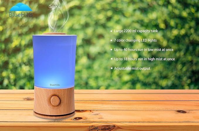 Premium 2000 ML XL Large Essential Oil Diffuser Aromatherapy Humidifier for Large Room Home 40 Hour Run Huge Coverage Area 2