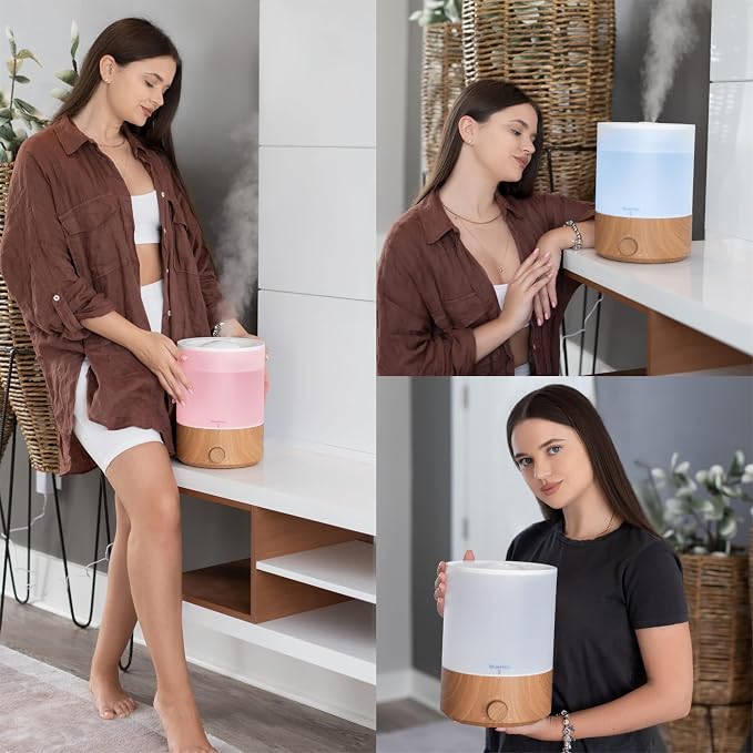 Premium 4000 ML XL Essential Oil Diffusers - 70 Hour Run Aromatherapy Diffuser & Air Humidifier Mist for Large Room 7 LED