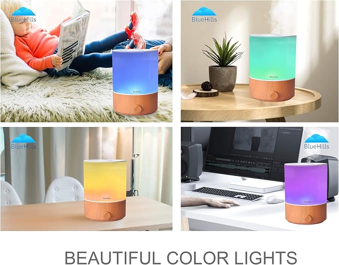 Premium 4000 ML XL Essential Oil Diffusers - 70 Hour Run Aromatherapy Diffuser & Air Humidifier Mist for Large Room 7 LED