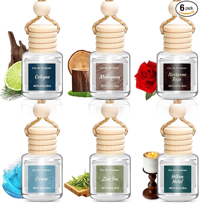 Premium Car Air Freshener, 6 Pack Deep Luxury Scent Essential Oil Diffuser, Long Lasting Fragrance Interior Decor