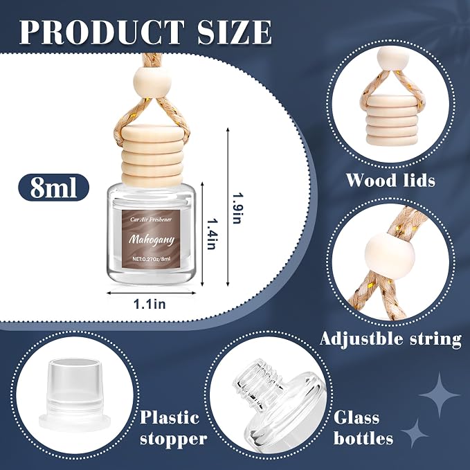 Premium Car Air Freshener, 6 Pack Deep Luxury Scent Essential Oil Diffuser, Long Lasting Fragrance Interior Decor