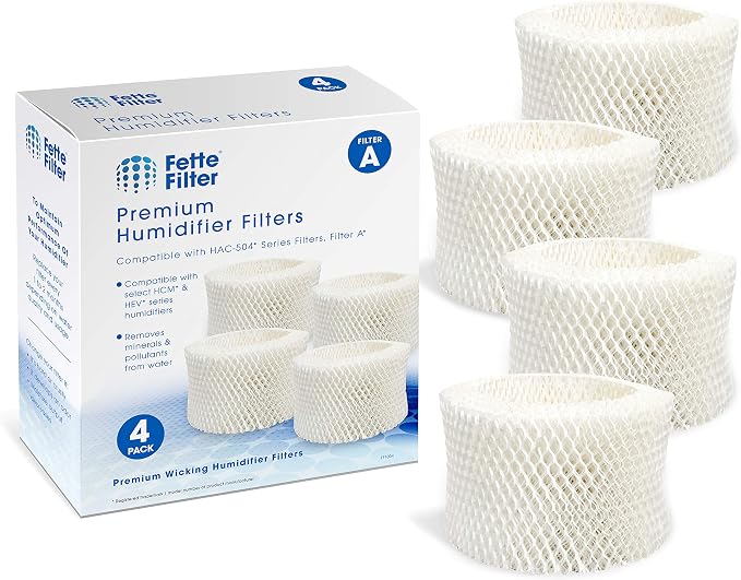 Premium Humidifier Filters Compatible With HAC-504, HAC-504AW & Filter A for Cool Mist Humidifiers (QTY 4), product