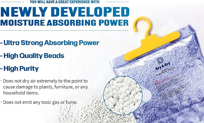 Premium Moisture Absorbers Dehumidifiers for Home, Basement, Bedroom, Small Dehumidifiers - Moisture Absorber - Blue & White
