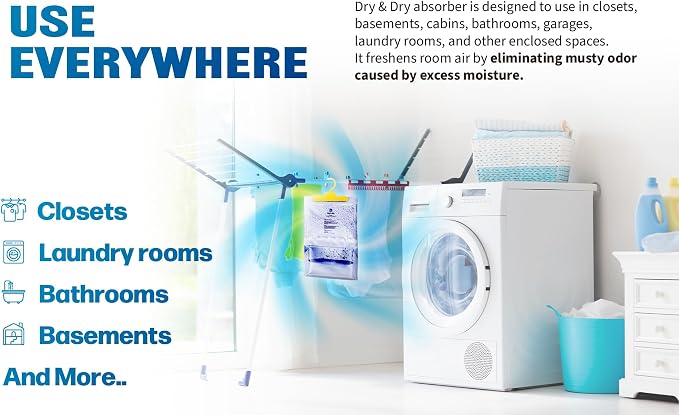 Premium Moisture Absorbers Dehumidifiers for Home, Basement, Bedroom, Small Dehumidifiers - Moisture Absorber - Blue & White