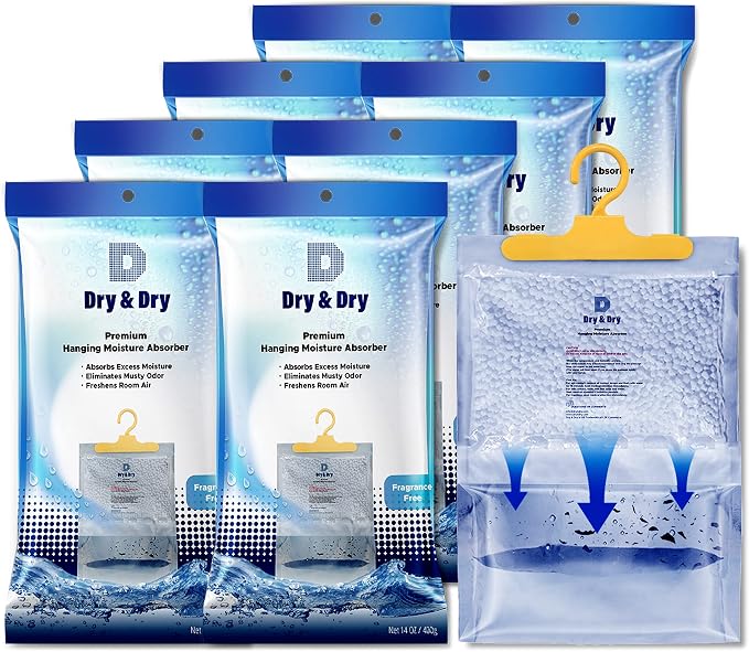 Premium Moisture Absorbers Dehumidifiers for Home, Basement, Bedroom, Small Dehumidifiers - Blue & White (8