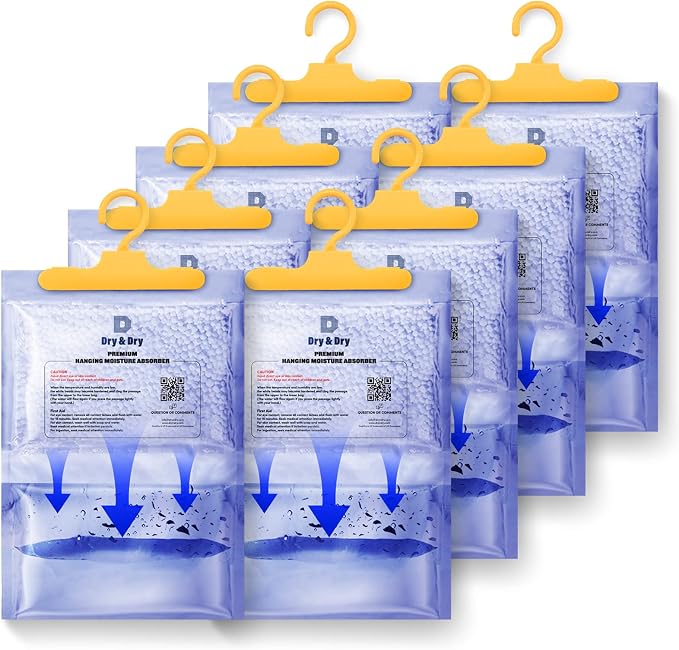 Premium Moisture Absorbers for Home, Basement & Bedroom - Small Dehumidifiers - White (8 Pack), product image