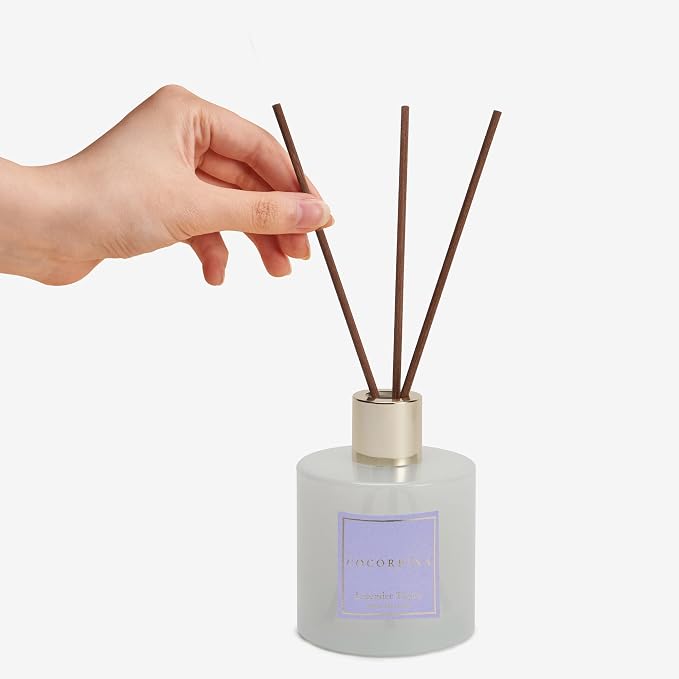 Premium Reed Diffuser Set with Preserved Baby's Breath & Cotton Stick Lavender Thyme | 6.76 Fl.oz Scent Diffuser for Bedroom
