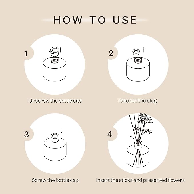 Premium Reed Diffuser Set with Preserved Baby's Breath & Cotton Stick Coconut Lime | 6.7oz Scent Fragrance Oil Diffuser for