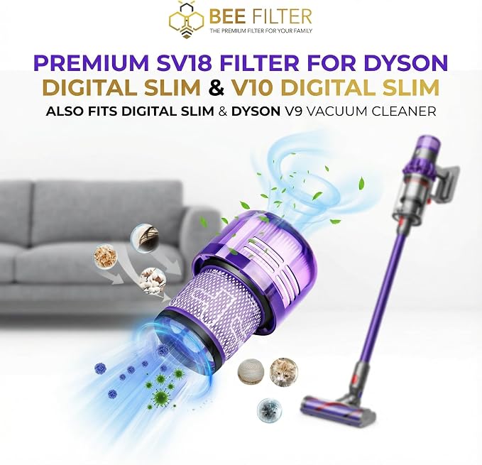 Sv18 Filter, 2-Pack True HEPA Replacement Filters Compatible with SV18 Vacuum