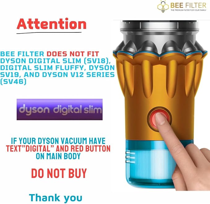 V15 Filter, 3-Pack True HEPA Replacement Filters Compatible with V15 Detect
