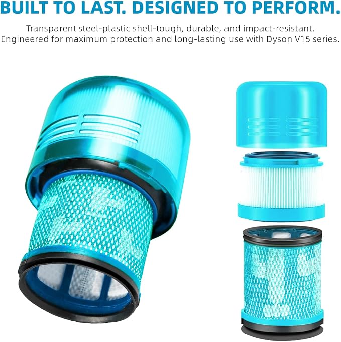 V15 Filter, 3-Pack True HEPA Replacement Filters Compatible with V15 Detect