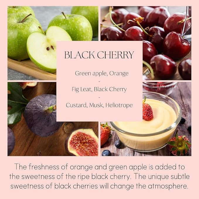 . Preserved Baby's Breath Flower Reed Diffuser, Black Cherry, 200ml(6.7oz) / Reed Diffuser Sets, Home Fragrance, Scented