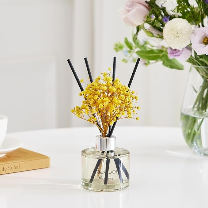 Preserved Real Flower Reed Diffuser/Lemon Eucalyptus / 6.7oz(200ml) / 2 Pack/Reed Diffuser Set, alternate product view 6