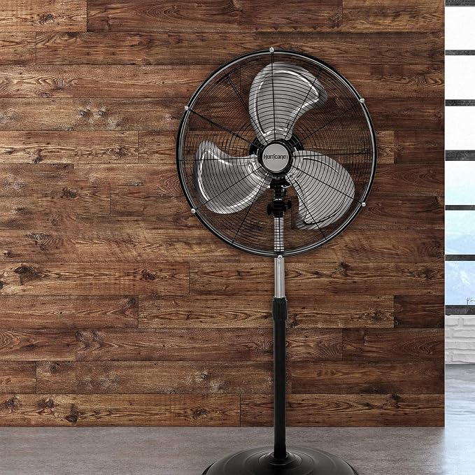 Pro High-Velocity Oscillating Metal Stand Fan w/ 3-Speed Setting, 20" - Heavy-Duty Cooling Pedestal Unit w/ 4500 CFM
