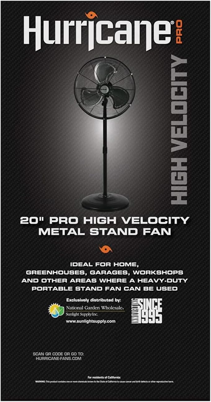 Pro High-Velocity Oscillating Metal Stand Fan w/ 3-Speed Setting, 20" - Heavy-Duty Cooling Pedestal Unit w/ 4500 CFM