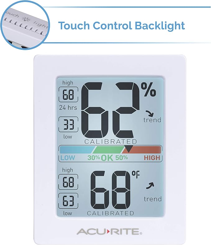Pro Humidity Meter & Thermometer with Touch Activated Backlight, alternate product view 2