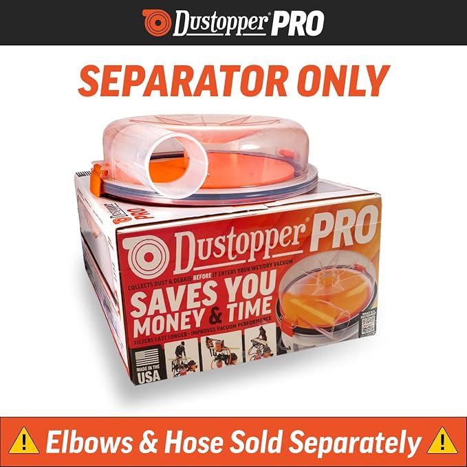 PRO Low-Profile Dust Separator – Dust Collection Separator, Up to 99.9% Efficiency, Vacuum Accessories for Wet/Dry Vac