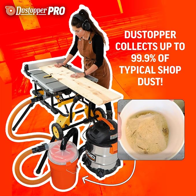 PRO Low-Profile Dust Separator – Dust Collection Separator, Up to 99.9% Efficiency, Vacuum Accessories for Wet/Dry Vac