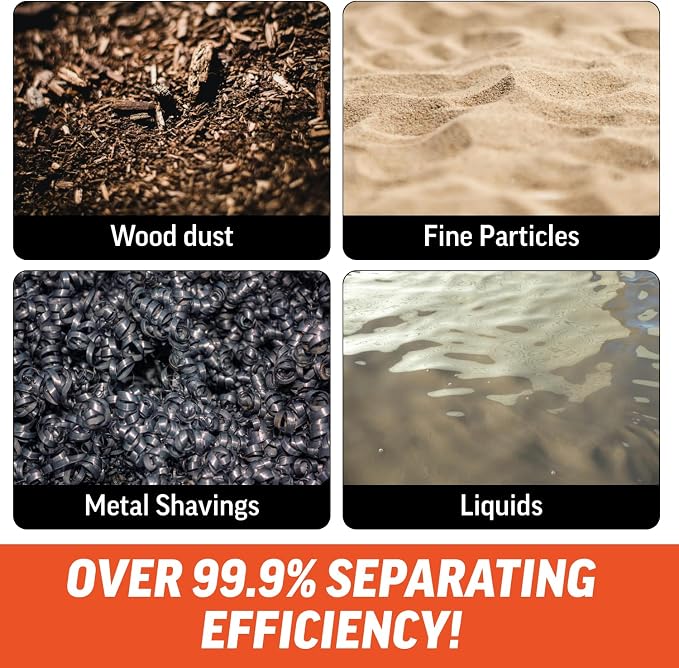 PRO Low-Profile Dust Separator – Dust Collection Separator, Up to 99.9% Efficiency, Vacuum Accessories for Wet/Dry Vac