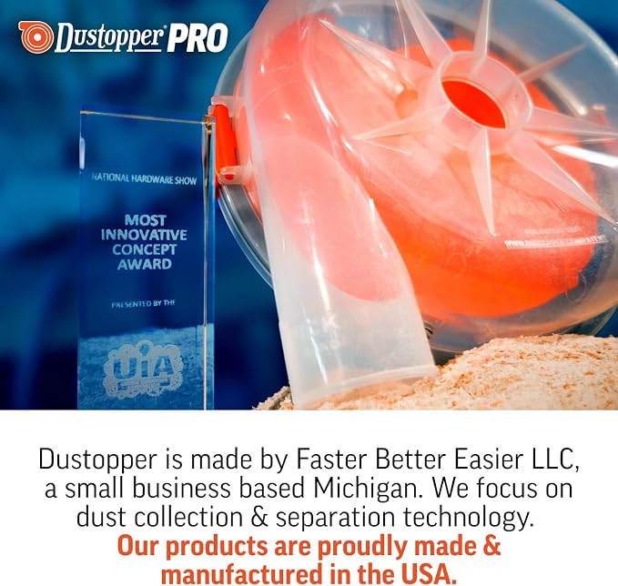 PRO Low-Profile Dust Separator – Dust Collection Separator, Up to 99.9% Efficiency, Vacuum Accessories for Wet/Dry Vac