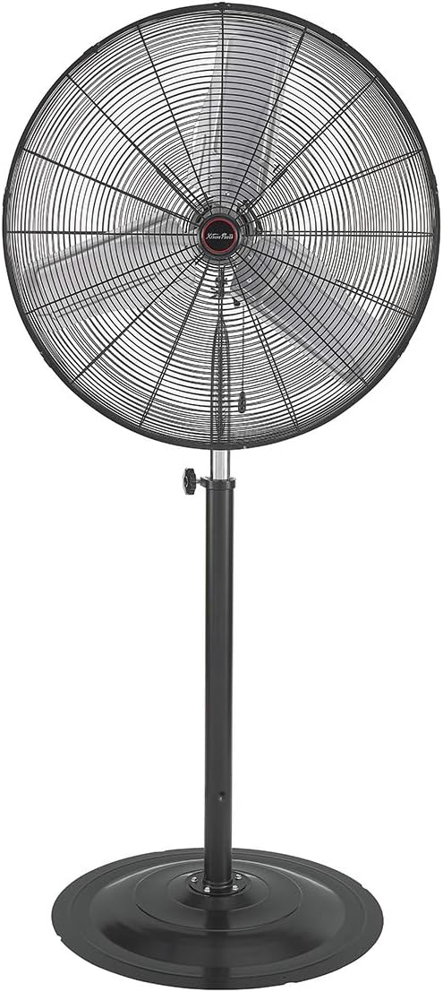 Pro-Series 30" inch High Velocity Telescoping Standing Shop Fan Adjustable Height Fan 3-Speed Control CFM 7600, Black