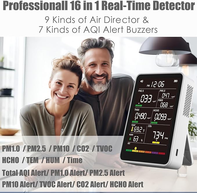 Professional Indoor Air Quality Monitor, alternate product view 2