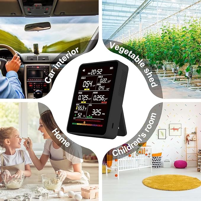 Professional Indoor with AQI Beep Alarms, Portable Real-Time Detector for Home Cars Plants and Pets