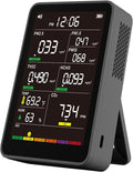 Professional Indoor Air Quality Monitor with AQI, Portable Real-Time Detector for Home Cars Plants and Pets (Charcoal Black)
