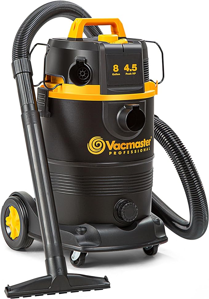 Professional VDK811PW 0201 8 Gallon 4.5 Peak HP Wet/Dry Vac with Self-Cleaning Filter System, 8 Gal, Black, product image