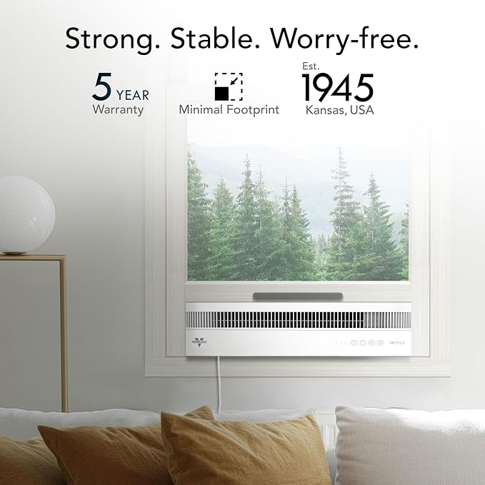 PROFILE® Window Fan, Whole Room Air Circulator, Reversible Exhaust, Quiet Operation, 3 Speed Settings, Low Profile Window Fan