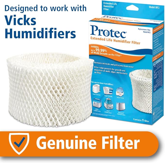 Humidifier Filter Replacement, Wicking, Pack of 3 – Replacement Filter Works with Vicks Cool Mist Humidifiers and