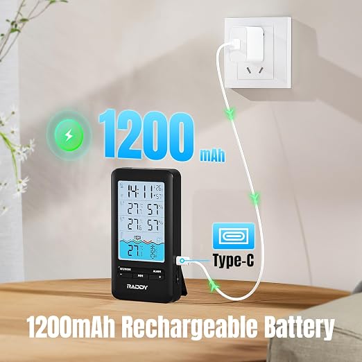 PT-3 Wi-Fi Pool Thermometer Floating Easy Read with 2 Additional Remote Sensors, APP Remote Monitor, Large Digital Display