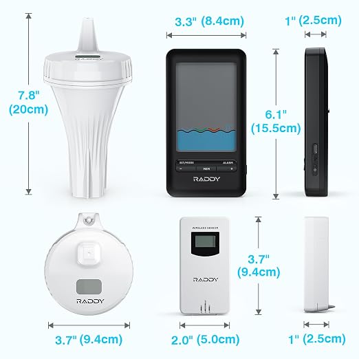 PT-3 Wi-Fi Pool Thermometer Floating Easy Read with 2 Additional Remote Sensors, APP Remote Monitor, Large Digital Display