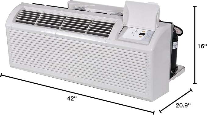 PTAC 12,000 BTU Air Conditioner Heat Pump R-32 with Remote Control & 3.5 kW Electric Heater -230V, alternate product view 8