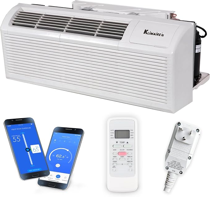 PTAC 15,000 BTU Air Conditioner Heat Pump R-32 with Remote Control & 3.5 kW Electric Heater -230V, product image