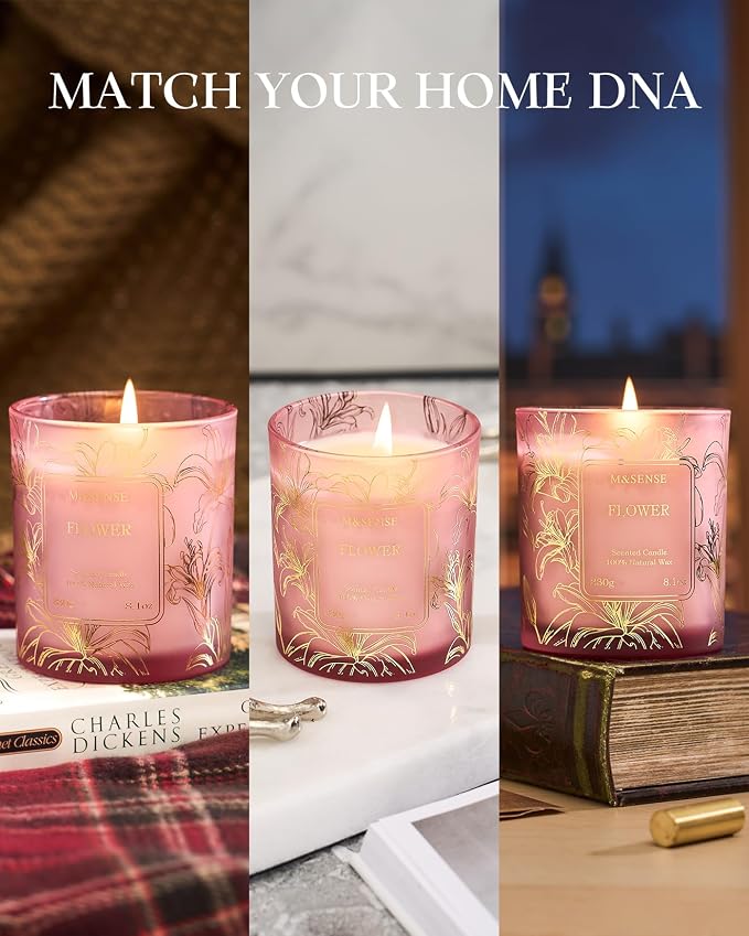 Pumpkin Apple Pie Scented Candles, 8.1oz 42-Hour Slow Burning Soy Candles, alternate product view 6