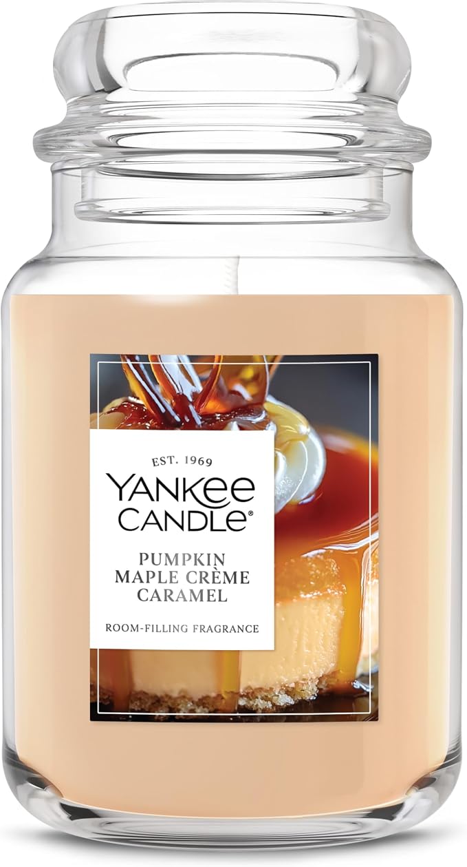 Pumpkin Maple Crème Caramel, Holiday Scented Candle, 22oz Large Jar with up to 150 Hour Burn Time, Giftable 22oz, product