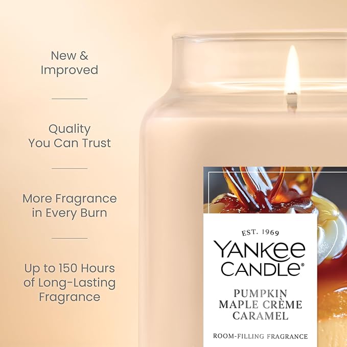 Pumpkin Maple Crème Caramel, Holiday Scented Candle, 22oz Large Jar with up to 150 Hour Burn Time, Giftable 22oz, alternate