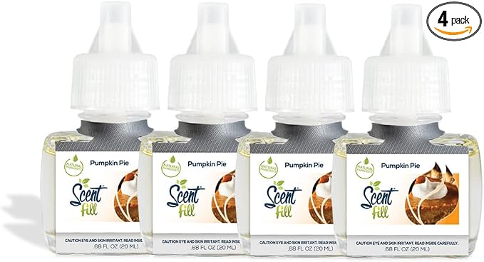 Pumpkin Pie Plug in Air Freshener, 4 Scented Oil Refills, product image