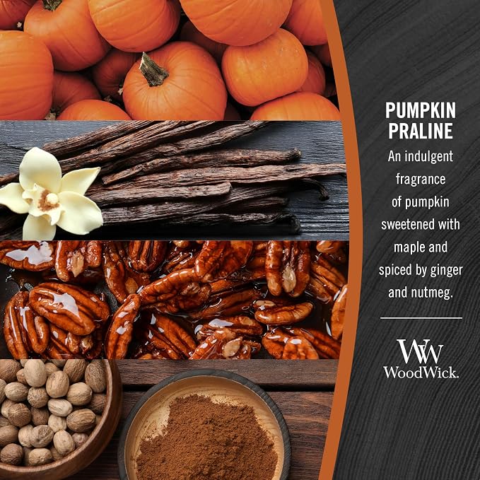 Pumpkin Praline Holiday Candle Gifts for Women and Men, 21.5 oz Large Hourglass Candle with Crackling Wick, alternate product