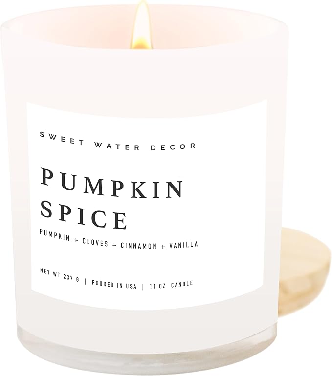 Pumpkin Spice Candle - Fall Candles with Pumpkin, Clover, Cinnamon & Vanilla Scent for Home, product image