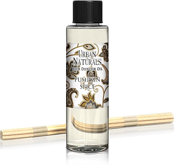Pumpkin Spice Scented Oil Reed Diffuser Refill | Includes a Free Set of Reed Sticks! 4 oz., product image