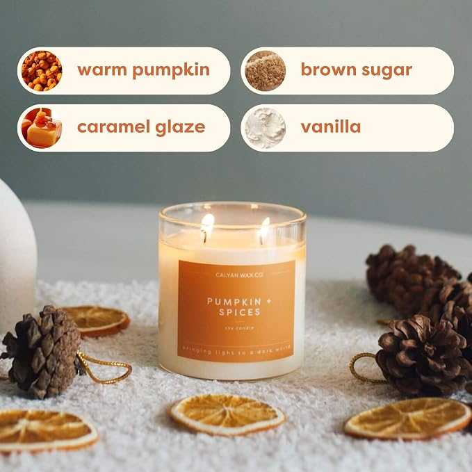 . Pumpkin & Spices 2 Wick Scented Candle - 37 Hour Burn - Luxury made from natural materials Soy Wax Candles, alternate