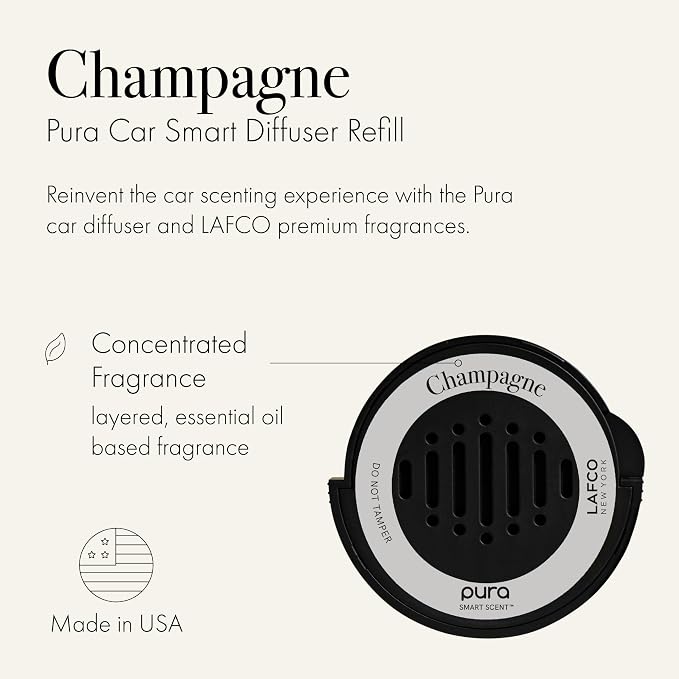 Car Smart Diffuser Refill, Champagne - 30-Day Scent - Free of Parabens & Phthalates - Cruelty Free, alternate product