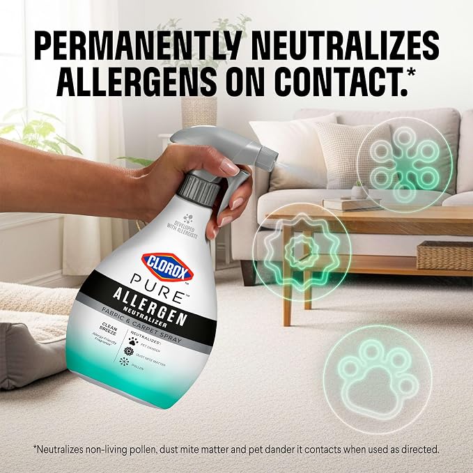 PURE Allergen Neutralizer Fabric and Carpet Spray, Clean Breeze, 26 Fluid Ounces, alternate view 2