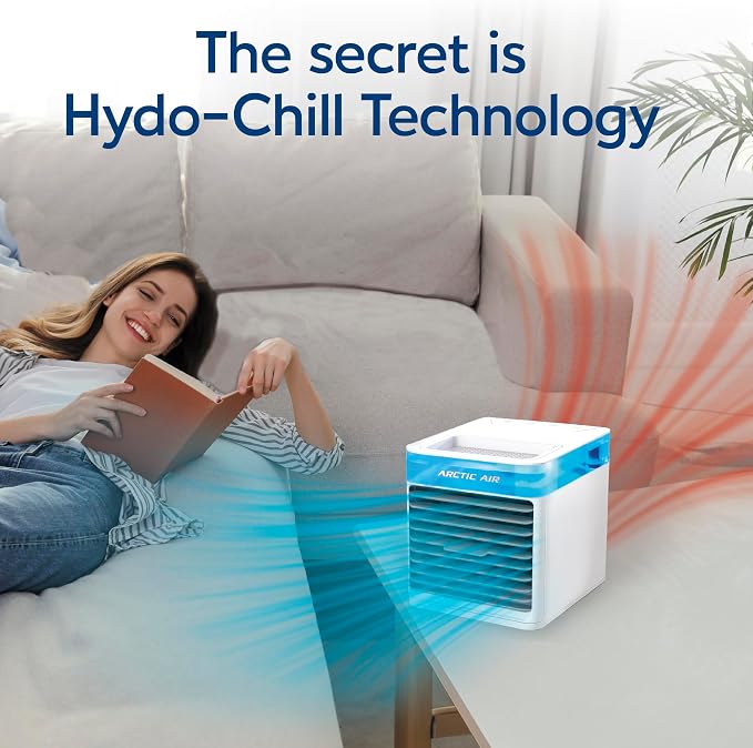 Pure Chill Deluxe Evaporative Air Cooler - Powerful, Quiet, Lightweight And Portable Space Cooler With Hydro-Chill, alternate